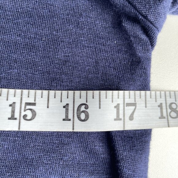 Cynthia Rowley 100% Linen Top Blouse Size L Blue Bell Sleeve Boho Lagenlook - Picture 7 of 8